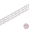 Anti-Tarnish Rhodium Plated 925 Sterling Silver Paperclip Chains STER-WH0011-07P-2