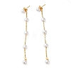 304 Stainless Steel with Plastic Pearl Stud Dangle Earrings EJEW-Q386-02B-G-2