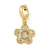 Christmas Brass Rhinestone Flower Pendant Decorations KK-H498-01G-05-1
