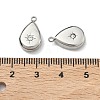 304 Stainless Steel Crystal Rhinestone Teardrop Charms STAS-L022-354P-3