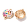 Printed Alloy Enamel Connector Charms AL-CBA2638-01-3