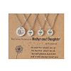 Mother and Daughter 304 Stainless Steel Dandelion Flat Round Pendant Necklaces for Women FS-WGEED69-06-1