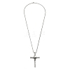 Zinc Alloy Cross Pendant Necklaces NJEW-M211-06A-ASP-5