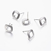 Non-Tarnish 304 Stainless Steel Stud Earring Findings STAS-I071-15P-1