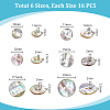 96Pcs 6 Styles Natural Shell Buttons BUTT-PH0001-45-4