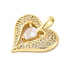 Brass Micro Pave Cubic Zirconia Pendants X-KK-S510-32G-02-2