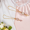 2Pcs 2 Colors Alloy Enamel with Rhinestone Pendant Decorations HJEW-DR00209-3