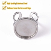 Tarnish Resistant 201 Stainless Steel Cuff Ring Findings STAS-S080-040D-P-2