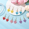 Handmade Glass Seed Beads Heart Dangle Earrings EJEW-MZ00577-1