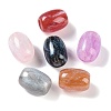 Resin European Beads with Glitter Powder RESI-F055-12-1