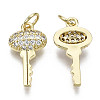 Brass Micro Pave Clear Cubic Zirconia Pendants ZIRC-N039-091-NF-2