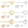 60Pcs 6 Styles 304 Stainless Steel Stud Earring Findings STAS-BBC0008-94-1