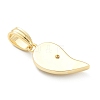 Brass Cubic Zirconia Hanger Pendants KK-E790-04G-4