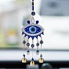 2Pcs 2 Style Car Hanging Alloy Glass Rhinestone Wind Chime HJEW-SZ0001-14-6