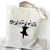 Cartoon Musical Cat Print Canvas Shoulder Bags PW-WG19220-02-1