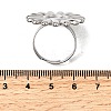 Adjustable 304 Stainless Steel Open Cuff Ring Components STAS-P403-01E-P-3