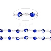 3.28 Feet Handmade Evil Eye Lampwork Round Beaded Chains X-CHC-G009-B-S05-1