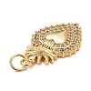 Rack Plating Brass Micro Pave Clear Cubic Zirconia Pendants X-KK-M229-38G-3