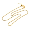 1mm Rack Plating Brass Column Link Chain Adjustable Slider Necklaces for Women Men MAK-L044-53G-1