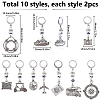 Journey Theme Alloy Pendant Locking Stitch Markers HJEW-SC00072-2