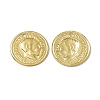 Rack Plating Brass French Coins Charms KK-C007-11G-2