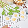 Crochet Polyester Yarn Daisy Flower Ornaments AJEW-WH0258-691-5