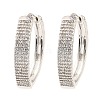 Brass Cubic Zirconia Hoop Earrings EJEW-D078-21P-1
