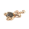 Brass Micro Pave Cubic Zirconia Pendants KK-E795-24KCG-02-2