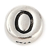 925 Sterling Silver Flat Round with Letter Beads STER-G044-01AS-O-1