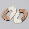Opaque Resin & Walnut Wood Pendants RESI-S389-021A-C04-2
