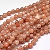 Natural Sunstone Round Bead Strands G-F266-11-10mm-1