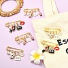 6Pcs 3 Style Steel Brooches JEWB-CJ00006-6