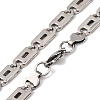 201 Stainless Steel Oval Mariner Link Chain Necklace NJEW-F222-37P-01-2