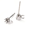 Non-Tarnish 304 Stainless Steel Stud Earring Settings STAS-B004-02P-B-2