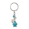 Turtle & Starfish Synthetic Turquoise Pendant Keychains KEYC-JKC00628-01-1
