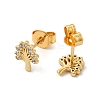 Rack Plating Brass Micro Pave Cubic Zirconia Stud Earrings EJEW-P221-16G-2