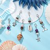 6Pcs Natural Freshwater Shell & Alloy Pendant Decorations HJEW-JM02735-2