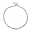 3mm Faceted Round Natural Black Rutilated Quartz Beaded Necklaces for Women NJEW-JN05079-02-4