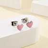 Enamel Heart Stud Earrings EJEW-B009-12P-2