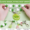1Pc Printed Acrylic & Faux Suede Tassel Pendant & Wood Bead Keychains HJEW-SP0001-86A-5