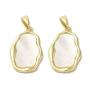 Brass Pave Shell Pendants KK-I708-13A-G-1