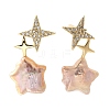 Natural Pearl Ear Studs EJEW-L099-03G-4