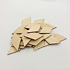 Unfinished Wood Rhombus Shape Discs Slices WOCR-PW0001-005B-2