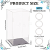 Rectangle Transparent Acrylic Minifigures Display Boxes with Black Base ODIS-WH0030-51E-2