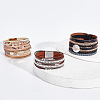 ANATTASOUL 3Pcs 3 Style PU Leather Multi-strand Bracelets Set BJEW-AN0001-04-7