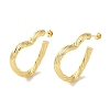 Rack Plating Twist Heart Brass Stud Earrings for Women EJEW-P272-03A-G-1