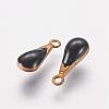 Antique Golden Plated Brass Enamel Teardrop Charms KK-Q571-01H-2