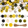 Kissitty DIY Bee Wooded Ornaments Kit DIY-KS0001-28-1