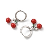 Cherry Brass Enamel Hoop Earrings EJEW-M077-14P-01-2