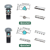   8Pcs 8 Style Half Round & Triangle Synthetic Turquoise Watch Band Charms Set MOBA-PH0001-12-2